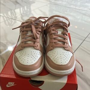 Nike Women's Rose and White Sneakers